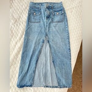 Free People Denim Midi Skirt